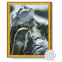 Картина по номерам Art Gallery GA86549 Mozaic cu diamante 40x50cm Ea este lupoaica