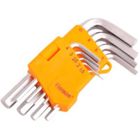 Набор ручных инструментов Hoteche 260109 Ключи шестигранные 1,5-10mm короткие 9шт
