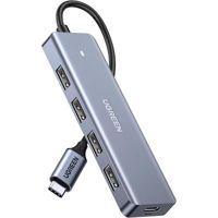 Переходник для IT Ugreen 70336 HUB 4in1 Type-C 3.0 to 4*USB-A 3.0, up to 5Gpbs CM219, Grey