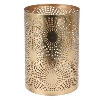 Декор Holland 34224 Gold Подсвечник металлический Цилиндр резной D10x15cm
