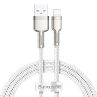 Кабель для моб. устройства Baseus CALJK-B02 USB - Lightning, 2.4A, 2m, Cafule Metal White