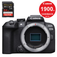 Canon R10 Body + CASHBACK 1900 lei + Sandisk SDXC 64Gb 200Mb/s