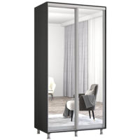 Dulap Mobildor-Lux Aron cu uși glisante din oglinzi (100x60x200H cm) Anthracite