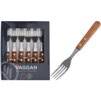 Набор столовых приборов Promstore 50693 Набор вилок для стейка Vaggan 6шт 19см, дерев ручка