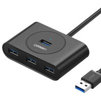 USB Hub Ugreen 20291 HUB 4in1 USB-A 3.0 to 4*USB-A 3.0, up to 5Gbps, 1m, CR113, Black