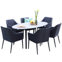 Mobilier pentru grădină Hydro S Masă ovală și scaune p/u terasă Hola Relax, 6 persoane, Gri inchis