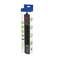 Surge  Protector Gembird with USB charger, 5 sockets, 1.5 m, USB 2A, black