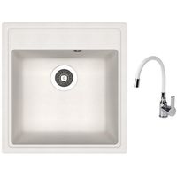 Мойка кухонная со смесителем Dr.Gans Nika 470 + SanDonna F 9995 alb