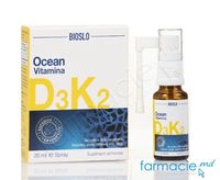 Ocean Vitamina D3 + K2 (400 UI+ 6μg) spray+pipeta 20ml Bioslo