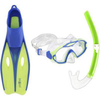 Accesoriu pentru înot AquaLung Set masca+tub+labe scufundare MEERKAT JUNIOR GRN/LT BLU XS