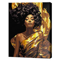 Tablou pe numere BrushMe BSB0012 Pictura pe numere 40x50cm Black Eco Imbracata in raze