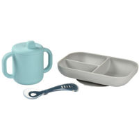 Seturi pentru hrănire bebelușilor Beaba B913526 Learning Set + Cup Blue