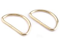 Metal D-ring width 38 mm, gold
