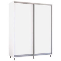 Dulap Mobildor-Lux Aron-S uși glisante din PAL (170x60x210H cm) Alb Brilliant