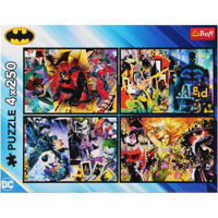 Головоломка Trefl 13310 Puzzles 4x250 Batman in action Warner Batman