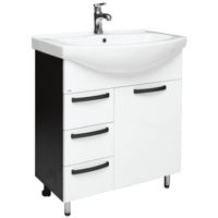 Dulap pentru lavoar Mashtab 11336 Agat cu 3 sertare 75cm Alb-Antracit