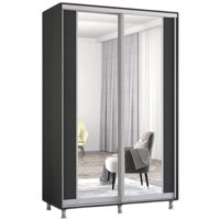 Dulap Mobildor-Lux Aron-S uși glisante din PAL cu oglindă vertical (130x60x200H cm) Anthracite