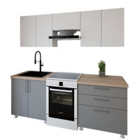 Мебель для кухни Smartex (30056) K2 220сm Alb+Grafit