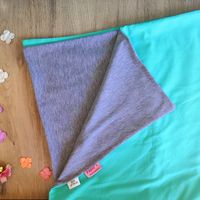 Одеялко для новорожденных PAMPY мятный  с серым