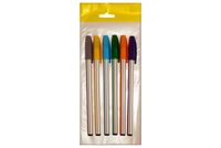Set pixuri ball pen "Dunghi" 0.7mm 6buc, diverse culori