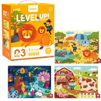 Головоломка Mideer MD3103-2 Seria de puzzle-uri Scene cu animale, 3 în 1, nivelul 3