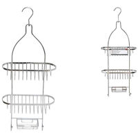 Полка для ванной Tendance 52147 Подвесная полка с 2 уровнями + 2 крючка + мыльница Caddy