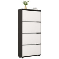 Raft pentru încălțăminte Mobildor-Lux Leo 90x27x164H cm Anthracite/White