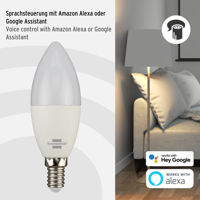 cumpără 5,5W E14 Bec LED inteligent SB 400 (Bec WiFi compatibil cu Amazon Alexa și Google Assistant, temporizator integrat, aplicație gratuită) brennenstuhl®Connect în Chișinău 