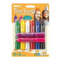 Набор для творчества miscellaneous FD5B8 Set vopsele pentru fata Amos Face Deco p/fete 8 culori