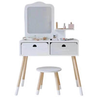 Set de mobilier pentru copii Richi (63406) Masa pentru machiaj din lemn cu scaunel