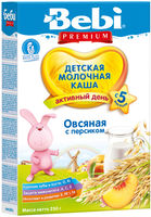 Каша Bebi Premium молочная овсяная с персиком 250г с 5месяцев