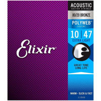 Струна для музыкального инструмента Elixir Polyweb 80/20 Bronze Extra Light corzi