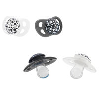 Suzetă U-Grow 78086 Set 2 suzete din silicon în formă Ortodontică, negru/alb, 0-6 luni