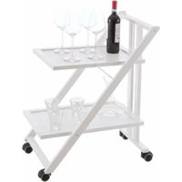 Журнальный столик Arredamenti Italia Simpaty Bianco, сервировочный столик на колесах, белый лак