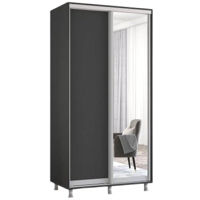 Шкаф Mobildor-Lux Раздвижные двери Aron-P 1,0–1,8 м из зеркала и ДСП (130 x 60 x 210 см) Антрацит