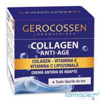 Gerocossen Collagen Anti Age Crema fata Vit.E+C Lipozomala,toate tip ten,de noapte SPF10 40+ 50ml