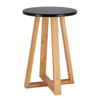 Стул Tendance 56188 Taburet D30cm, H43cm, MDF, bambus, negru