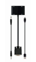 Adapter VGA M to HDMI&VGA F+ 3.5 mm audio+5 V micro-USB port for power, Cablexpert "A-VGA-HDMI-02"