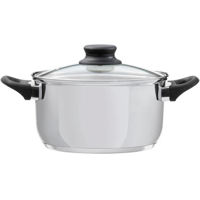 Кастрюля Ambition 60837 Domotti, Lima, 18cm, 2.5L Stainless Steel, Tempered Glass