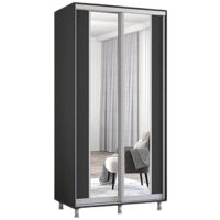 Dulap Mobildor-Lux Aron-P uși glisante din PAL cu oglindă vertical (110x60x210H cm) Anthracite