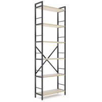 Офисный стеллаж Nex Home Raft metalic Loft 1800x600x240mm, 6 polite PAL, Anthracite/Oak Artisan