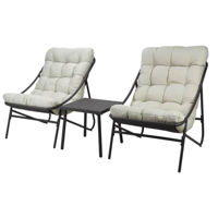 Садовая мебель Promstore 49671 Комплект мебели из 5 предметов: стол, 2 стула + 2 матраса, серый