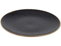 Farfurie de servire 28cm Golden Rim neagra, ceramica