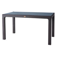 Mobilier pentru grădină Hydro S Masă Rattan cu sticlă, 150x90x75, Maro