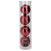 Decor de Crăciun și Anul Nou Promstore 36840 Set globuri 4x100mm roșu, sticlă