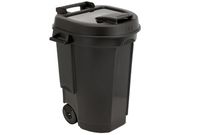 Container pentru gunoi pe rotile 110l, plastic, negru