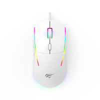 Gaming Mouse Havit MS961, 1200-12000dpi, 6 buttons, Programmable, RGB, 108g, 1.8m, USB, White