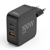 Зарядное устройство сетевое Hama 201962 Fast Charger, GaN, 2x USB-C, 1x USB-A, PD, 100W