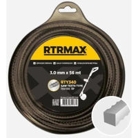 Леска для триммера RTRMAX RTY343 витое квадратное сечение 3.3мм/46м