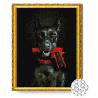 Tablou pe numere Art Gallery GA84577 Mozaic cu diamante 40x50cm Doberman infricosator